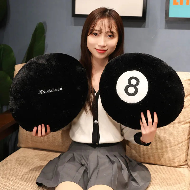 Simulation Billiards 8 Ball Plush Pillow