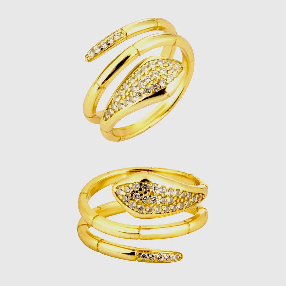 Three-Circle Snake Rings for Women