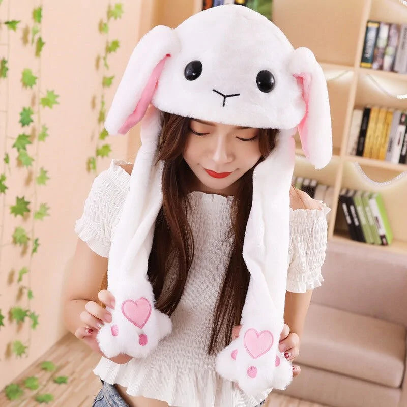 Rabbit Ear Airbag Hat: Fun Plush Toy Cap for Kids