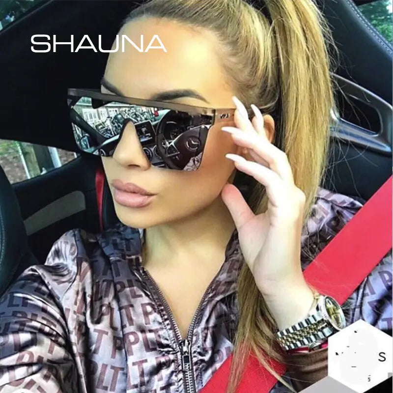 SHAUNA Flat Top Classic Square Sunglasses