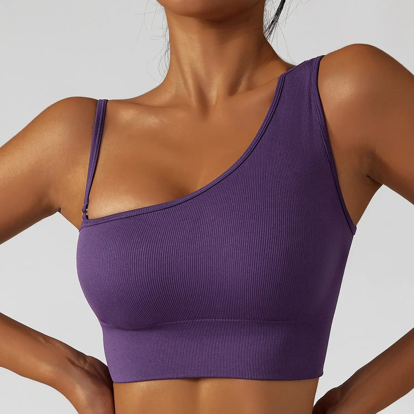 Summer Sexy Oblique Shoulder Yoga Top