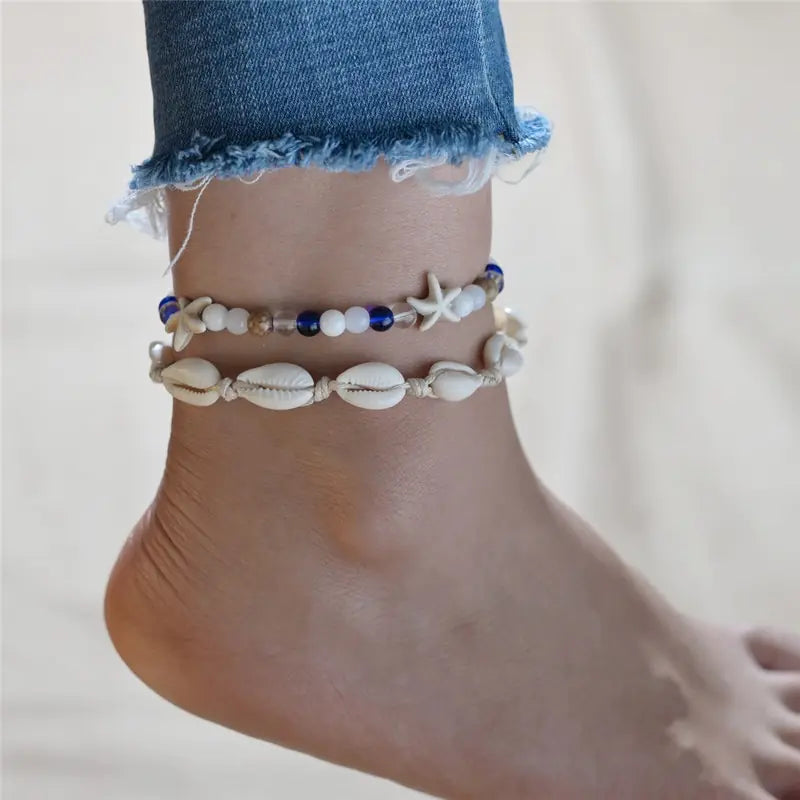 Modyle Bohemian Shell Starfish Anklets for Women