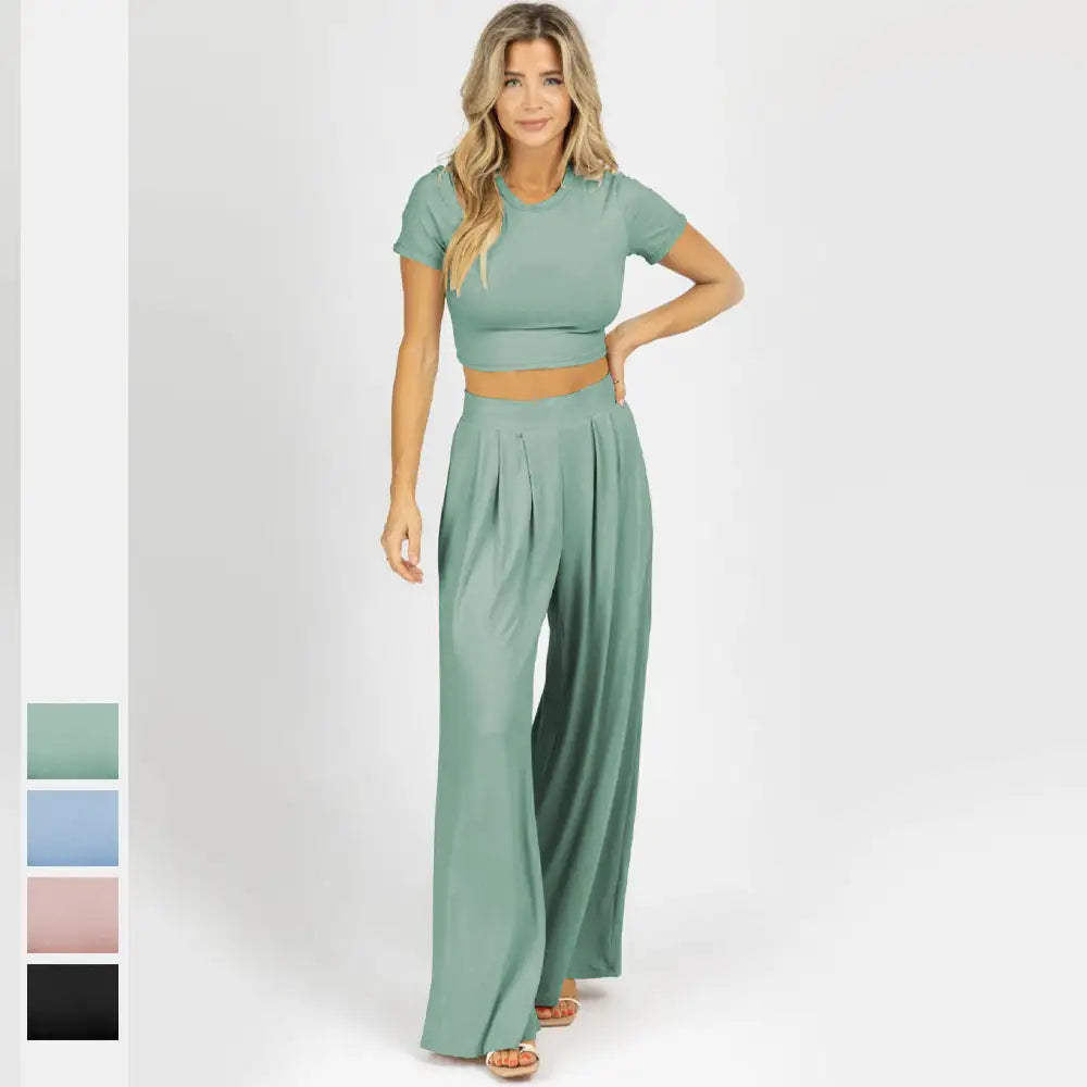 Jiggle Lounge Wide Pants Set