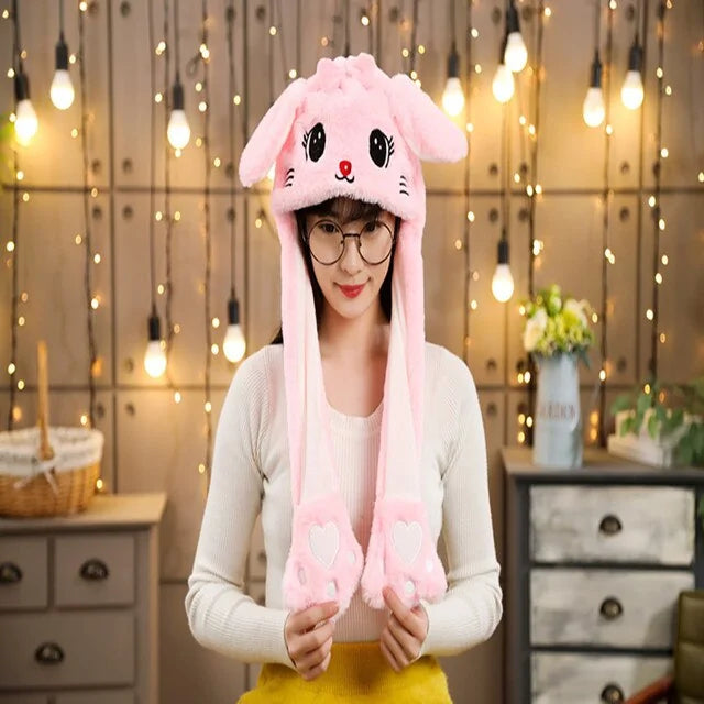 Rabbit Ear Airbag Hat: Fun Plush Toy Cap for Kids