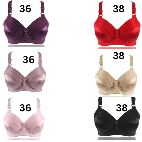 Breathable Cotton Bralette Fashion Lingerie Wire Free Plus Size