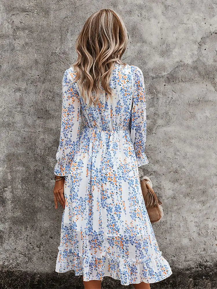 Fashion Long Sleeve Midi Dress