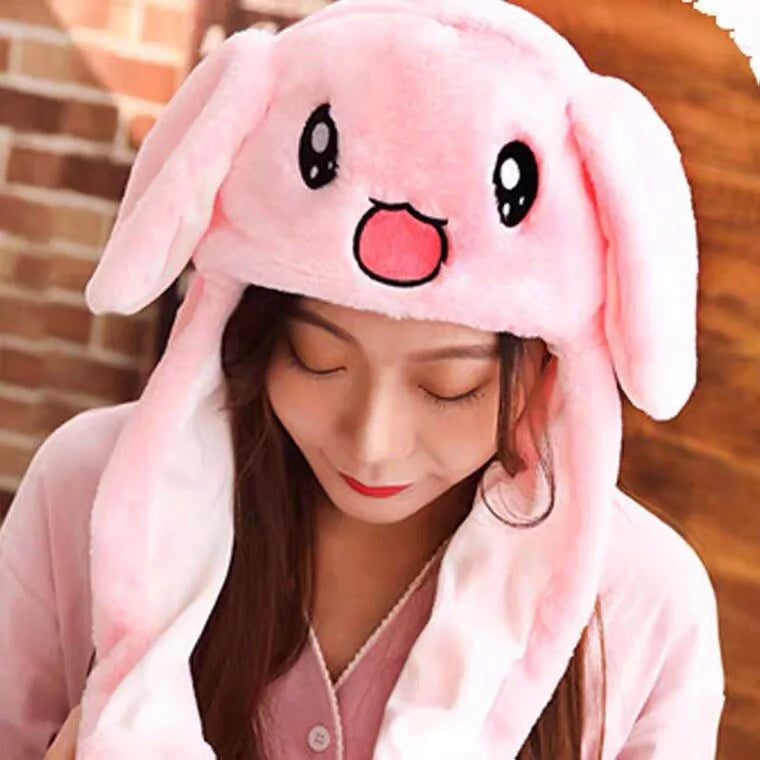 Rabbit Ear Airbag Hat: Fun Plush Toy Cap for Kids