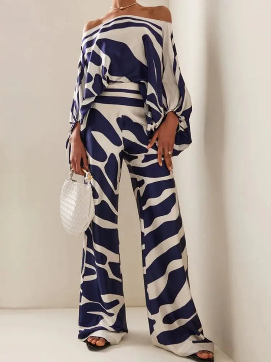 Fashion Print Satin 2 Piece Set