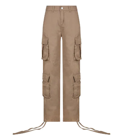 Cargo Solid Baggy Pants