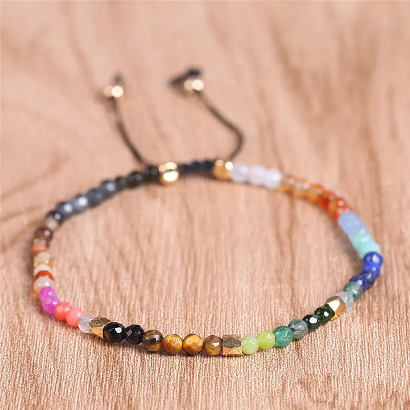 3mm Natural Lapis Tiger Eye Stone Hand-woven Bracelet/Anklet