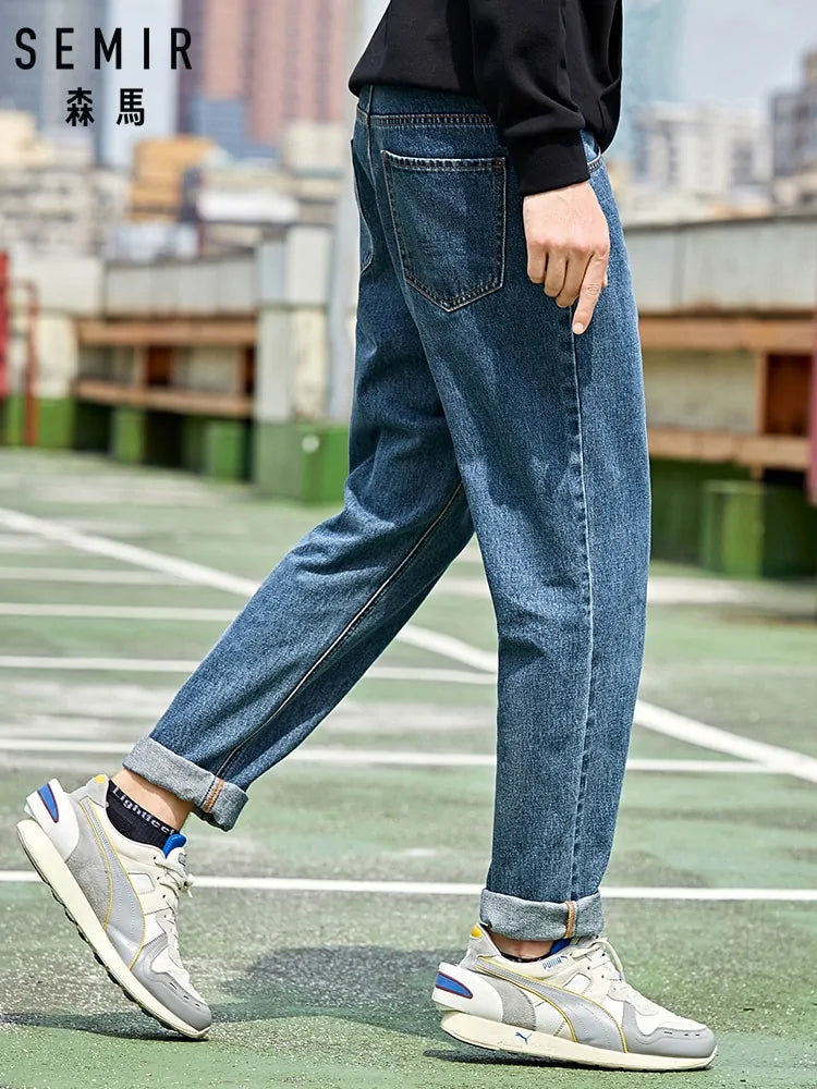 SEMIR Men's Loose Cotton Denim Jeans: Spring & Autumn Streetwear