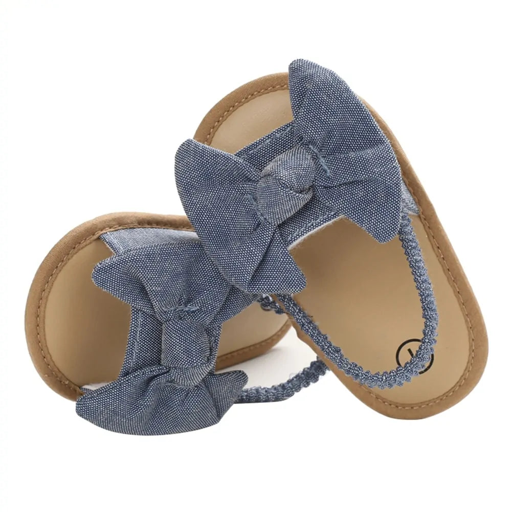 Baby Girls Bow Knot Sandals: Summer Soft Sole Princess Shoes