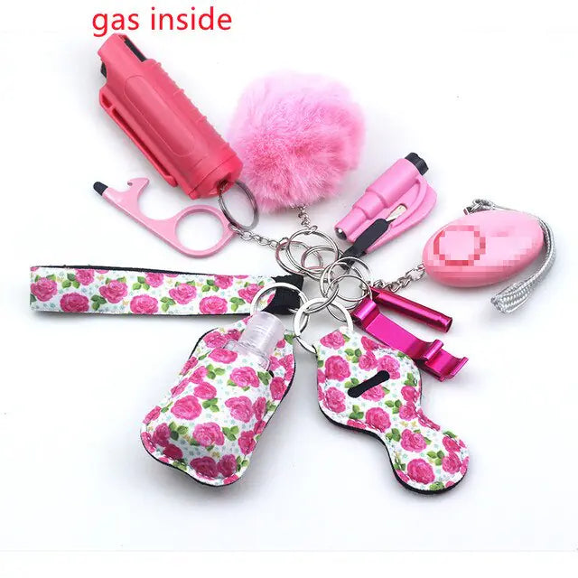 11pcs Self-Defence Keychain Set Multi-Function Keyring