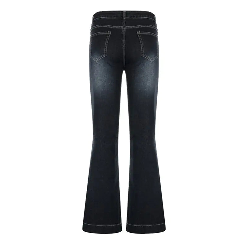 Flare Jeans Women's Low Waist Trousers