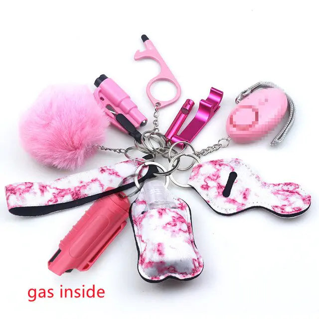 11pcs Self-Defence Keychain Set Multi-Function Keyring