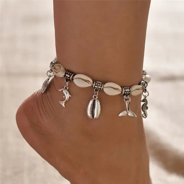 Modyle Bohemian Shell Starfish Anklets for Women