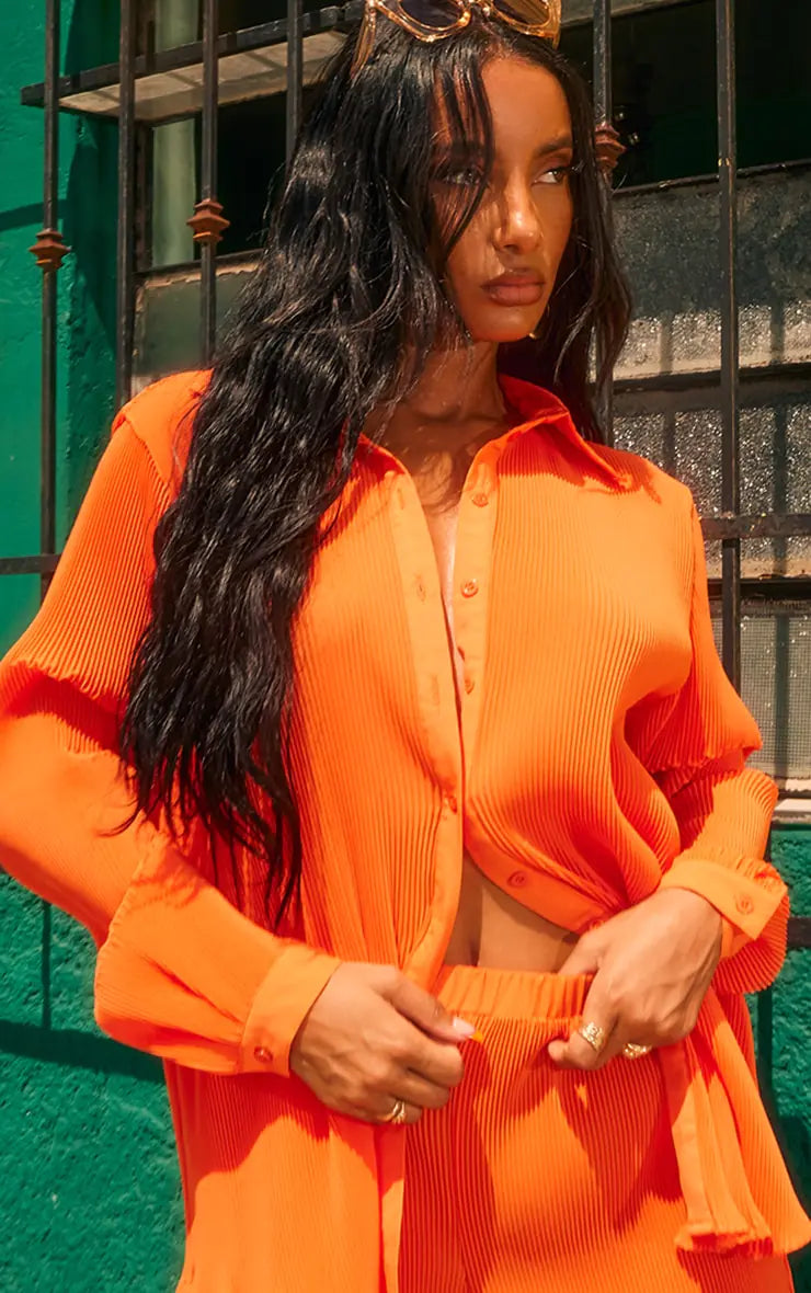 Edge Shirt & Pants Set in Orange