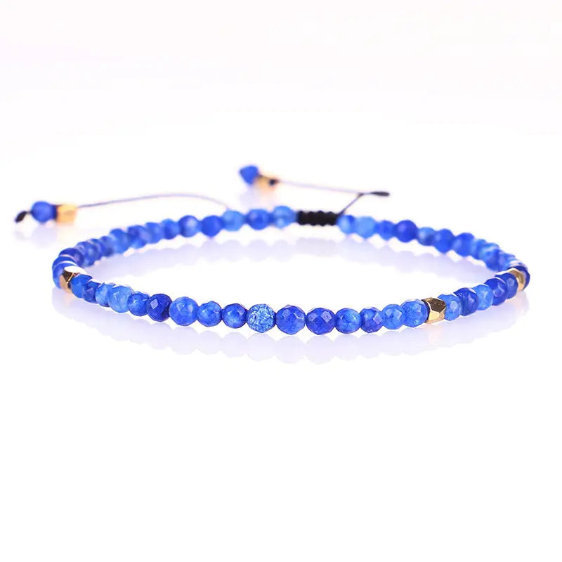 3mm Natural Lapis Tiger Eye Stone Hand-woven Bracelet/Anklet