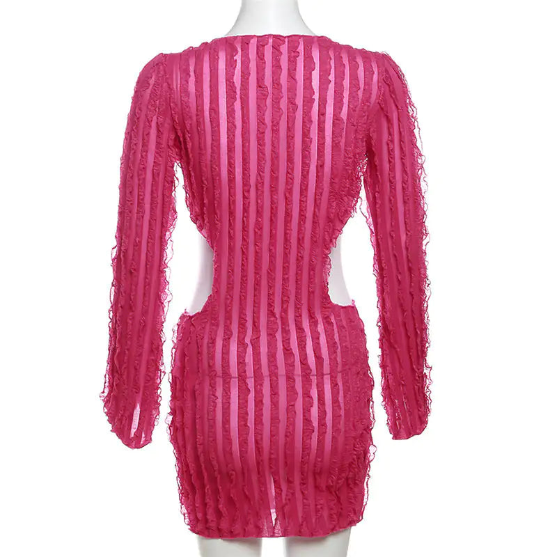 Girls Night Cutout Long Sleeve Mini Dress