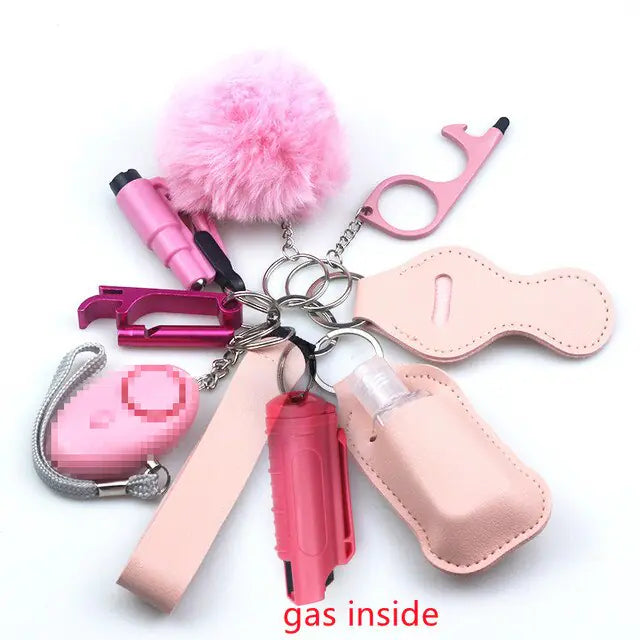 11pcs Self-Defence Keychain Set Multi-Function Keyring