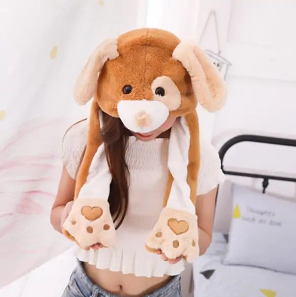 Rabbit Ear Airbag Hat: Fun Plush Toy Cap for Kids