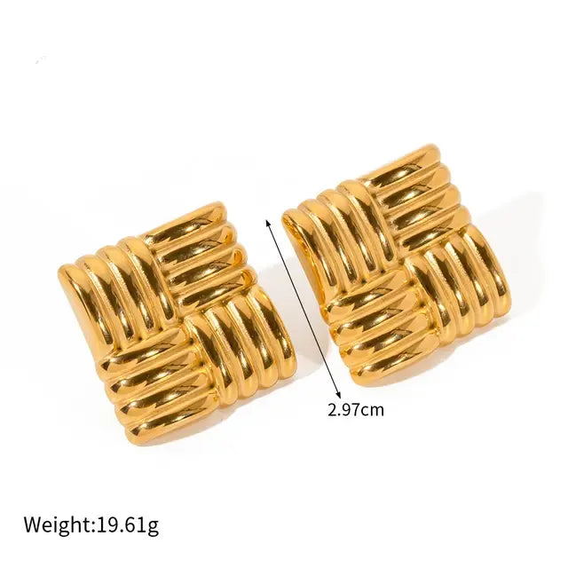 HangZhi Gold Color Wings Stud Earrings