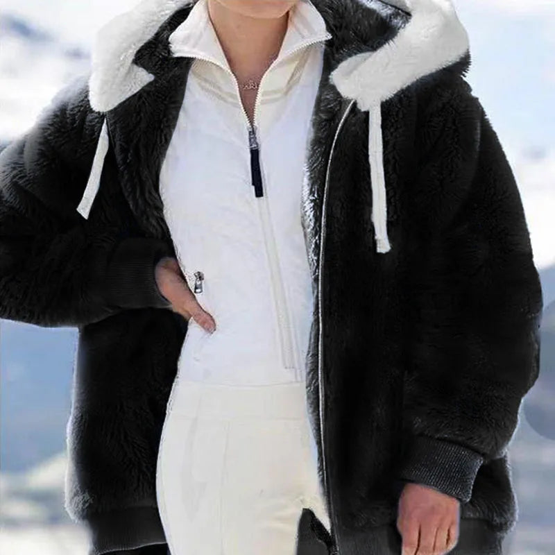 Plush Wooded Jackets For Women