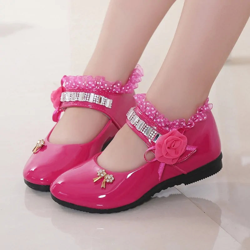 New Kids' Elegant Princess PU Leather Sandals: Perfect for Weddings & Parties