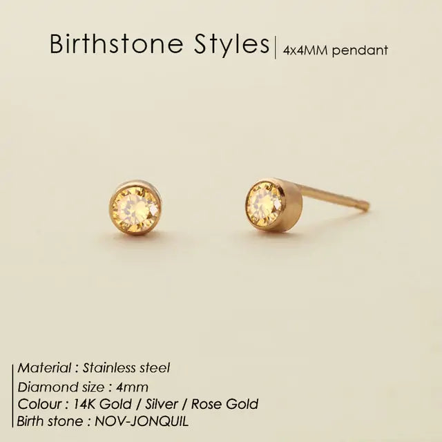 Fashion 12 Colors Crystal Stud Earrings