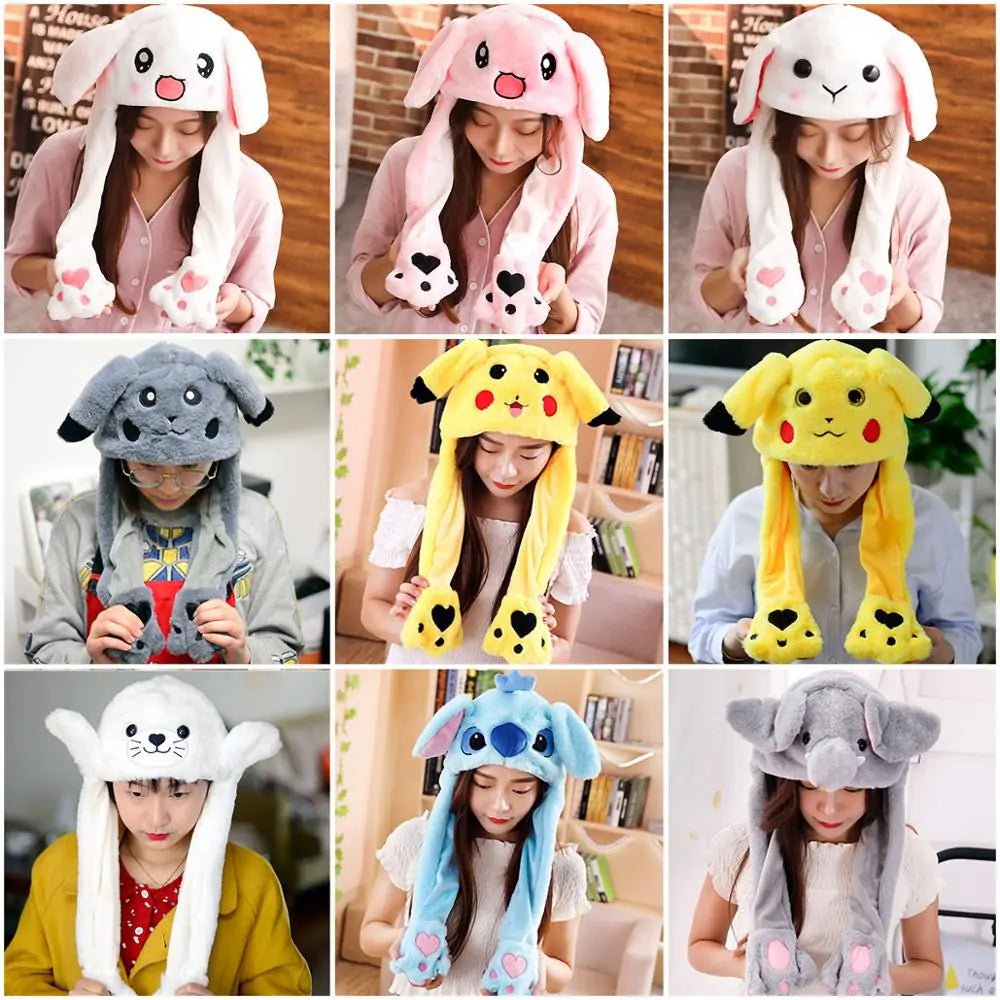 Rabbit Ear Airbag Hat: Fun Plush Toy Cap for Kids