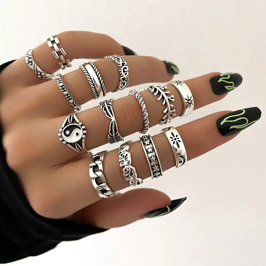 Retro Boho Rings Set