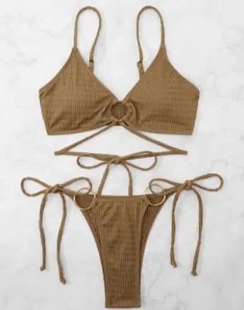 Sexy Triangle Double-Sided Bikini Set