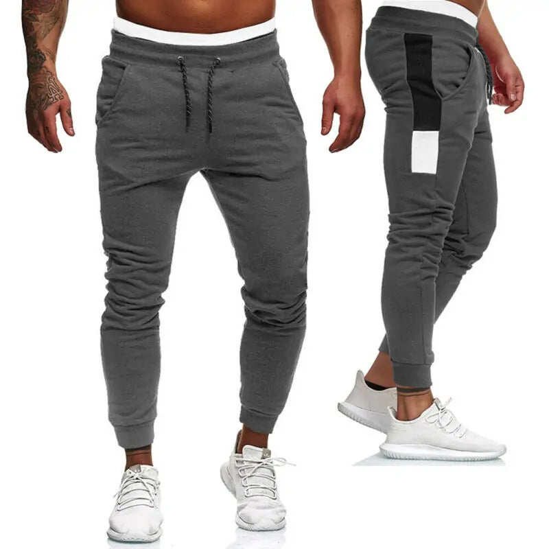 New Men's Fashion Track Pants: Long Trousers for Fitness Workout