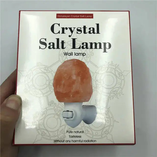 Himalayan Salt Lamp Natural Crystal Hand Carved Night Light Home Decor Air Purifying with Plug Release negative ions Warm white