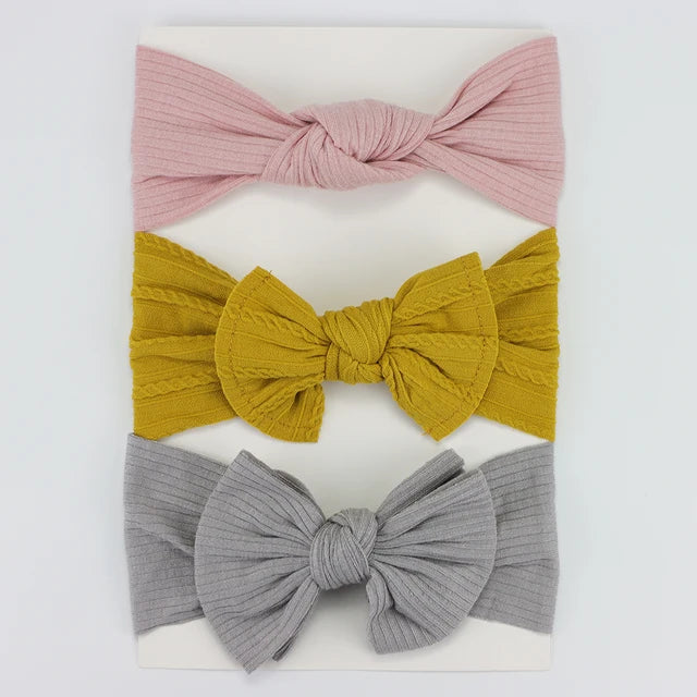 3Pcs/Lot Knit Baby Headband Bow Set