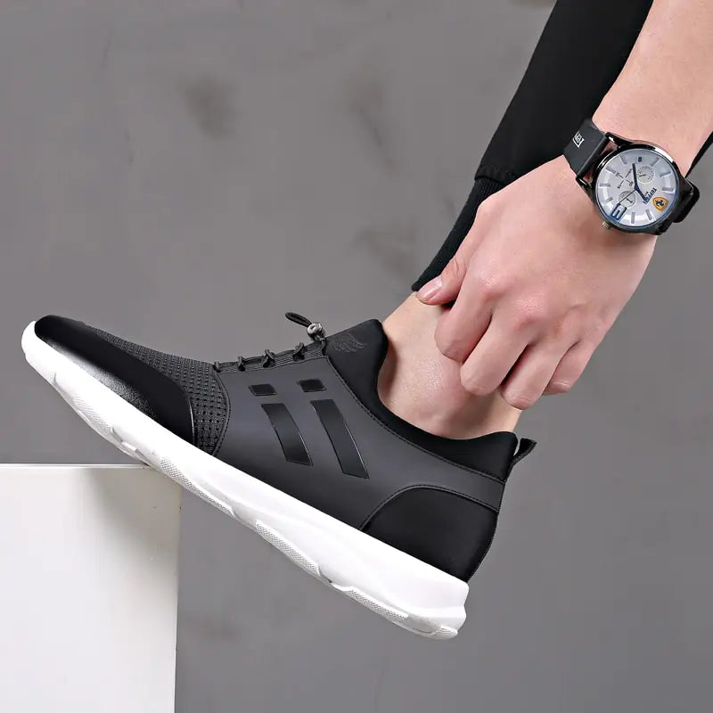 Men Shoes Quality Lycra+ Cow Leather Shoes Brand