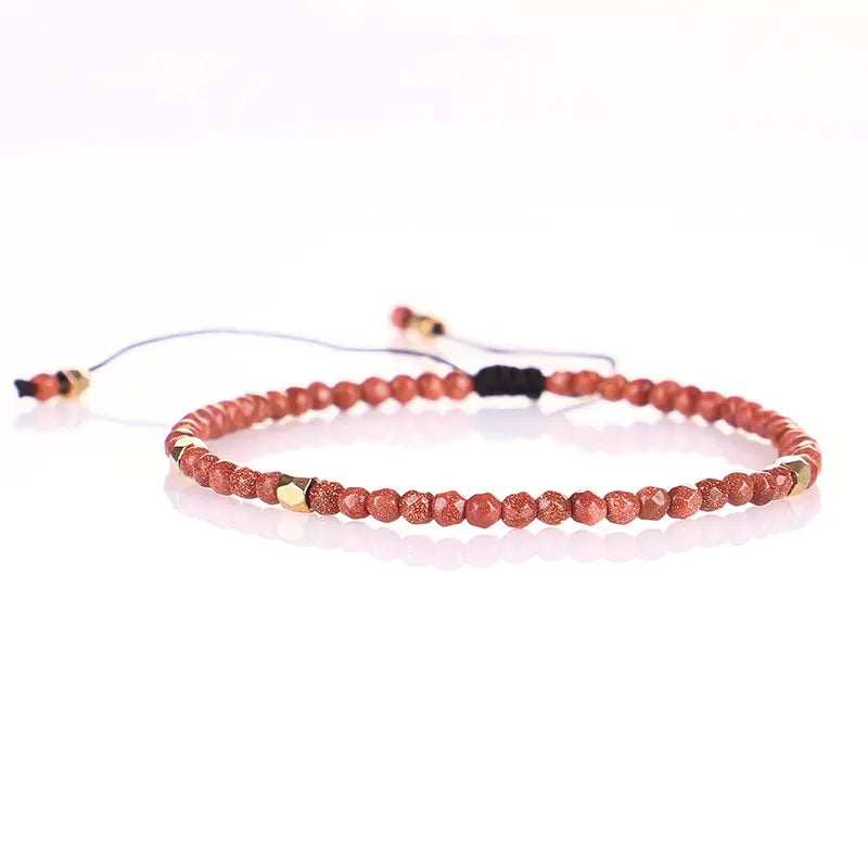 3mm Natural Lapis Tiger Eye Stone Hand-woven Bracelet/Anklet