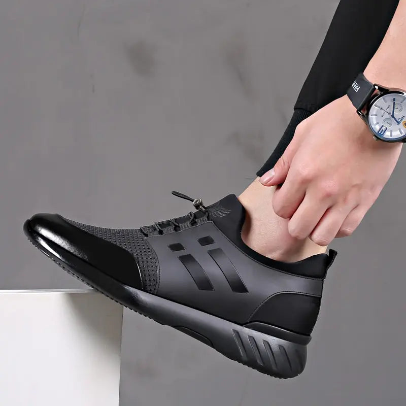 Men Shoes Quality Lycra+ Cow Leather Shoes Brand