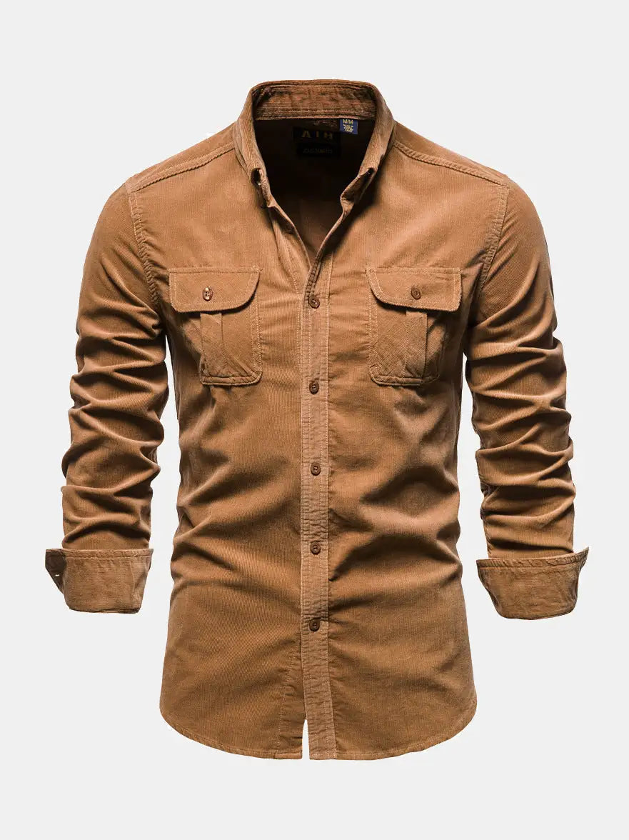 Button Up Corduroy Long Sleeve Shirt