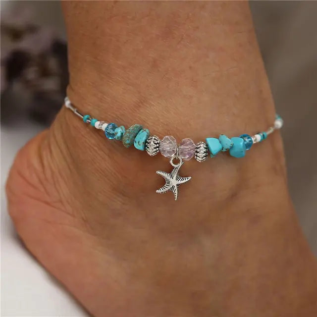 Modyle Bohemian Shell Starfish Anklets for Women