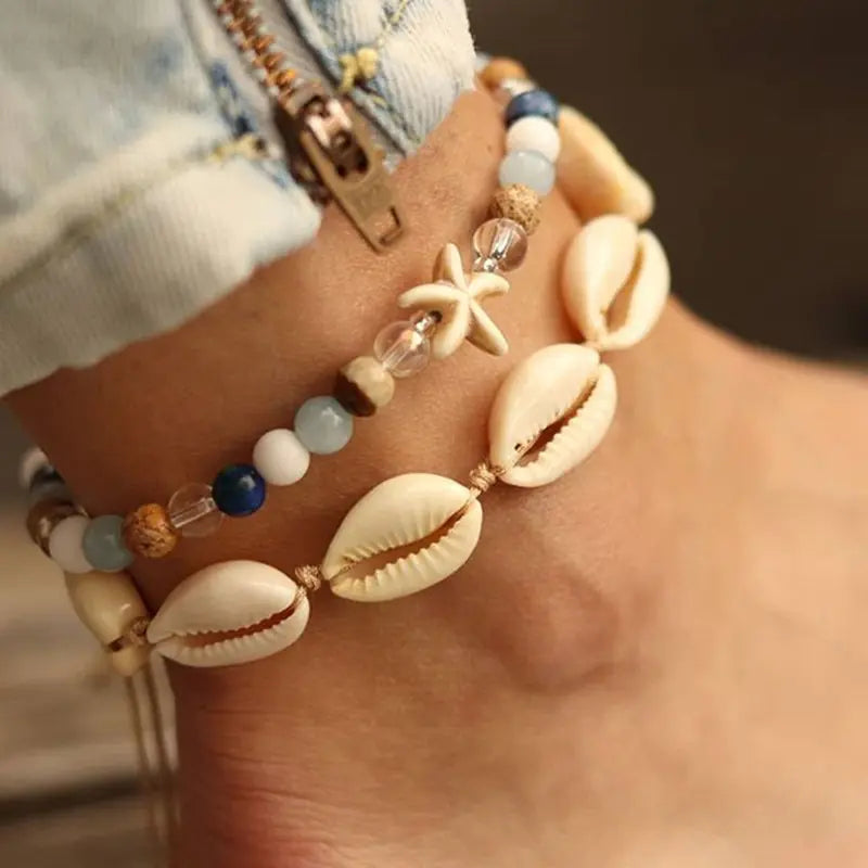 Modyle Bohemian Shell Starfish Anklets for Women