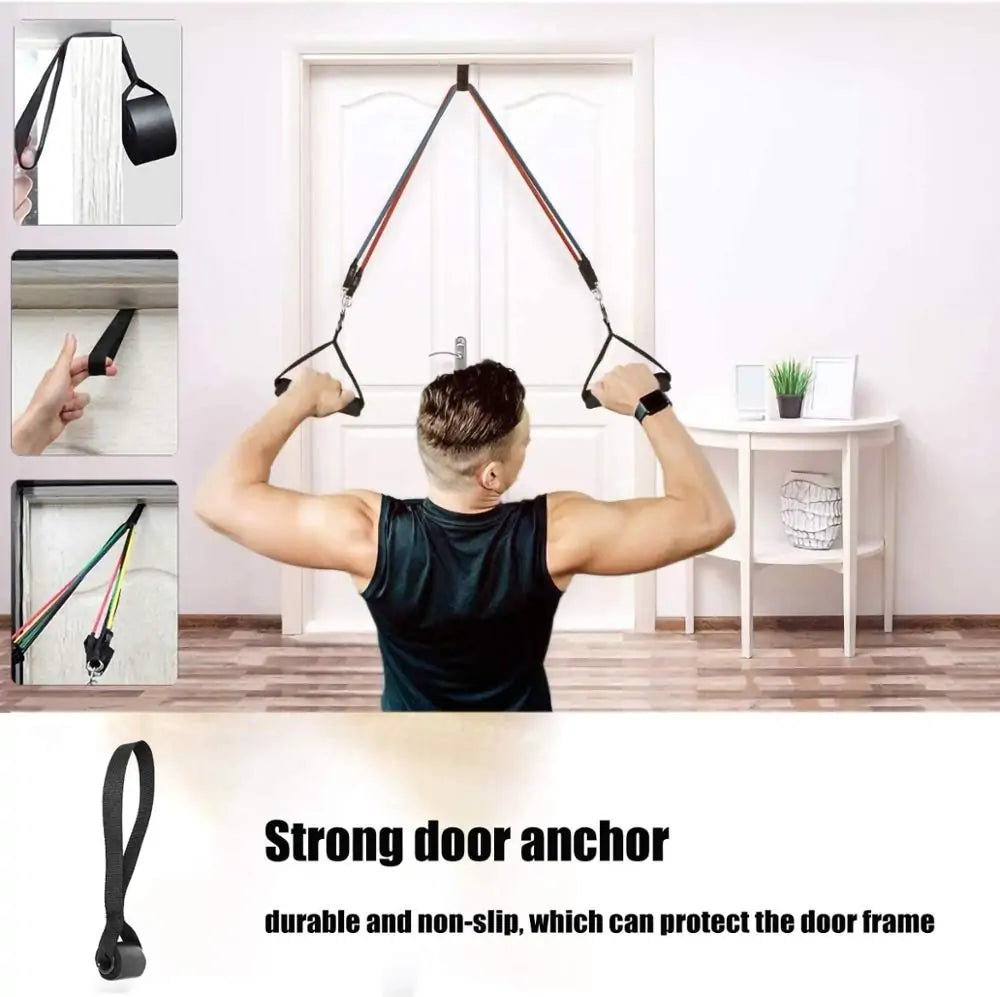 16PCS Resistance Band Set: Home Gym Fitness Training