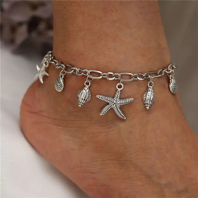 Modyle Bohemian Shell Starfish Anklets for Women