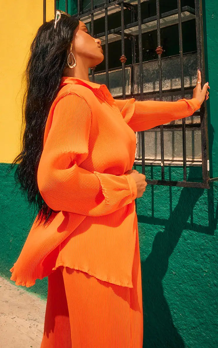 Edge Shirt & Pants Set in Orange