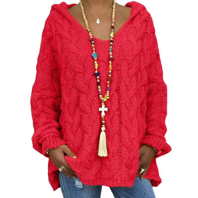 Women's Hooded Long Sleeve Sweater