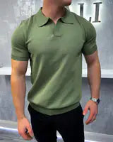 Open Neck Short Sleeve Polo