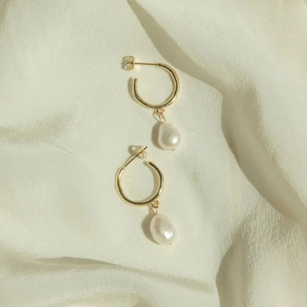 Natural Freshwater Pearl Pendant Earrings