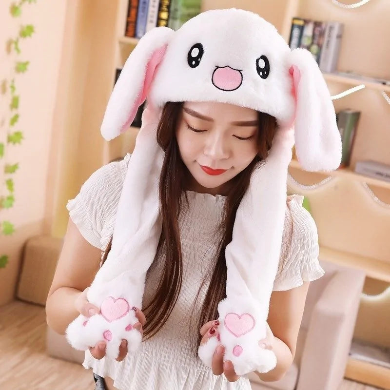 Rabbit Ear Airbag Hat: Fun Plush Toy Cap for Kids