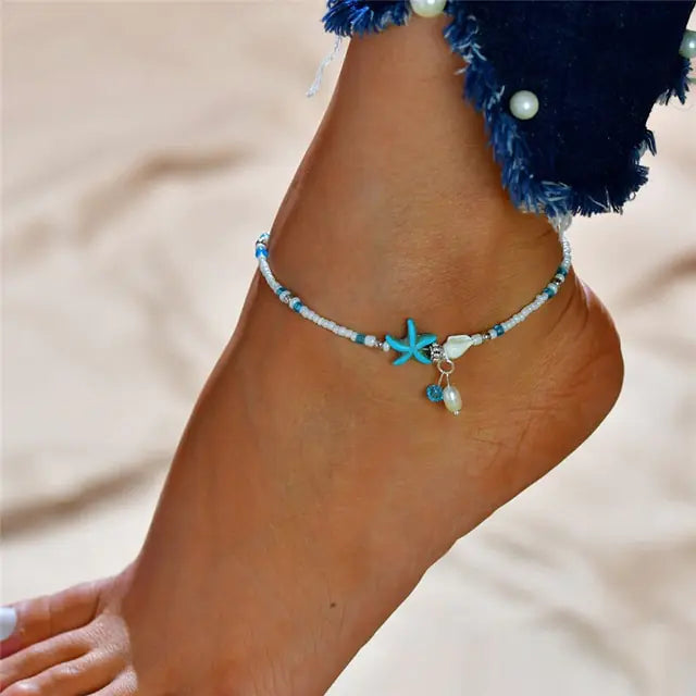 Modyle Bohemian Shell Starfish Anklets for Women