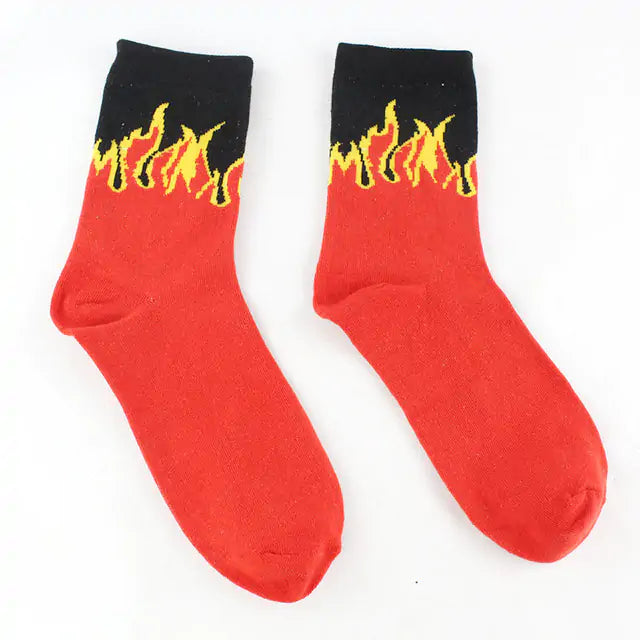 Contrast Flames Socks